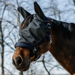 STABLE PRO Masque anti-mouches anti-uv fixation licol< Masques Anti-Uv Cheval|Masque Anti-Mouche Cheval