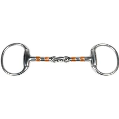 HARRY'S HORSE Mors à olives double brisure cheval avec rouleaux en cuivre< Mors Cheval