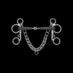 WALDHAUSEN Mors Pelham brisé caoutchouc -< Mors Cheval