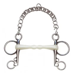 CAVALHORSE Mors pelham cheval droit résine pomme Flexi< Mors Cheval