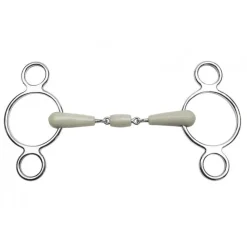 CAVALHORSE Mors Pessoa trois anneaux double brisure résine pomme Flexi< Mors Cheval