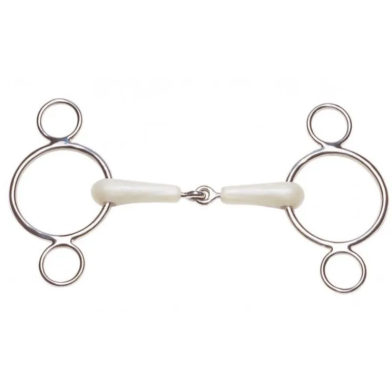CAVALHORSE Mors Pessoa trois anneaux résine pomme Flexi< Mors Cheval