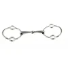 STABLE PRO Mors releveur brisé gros anneaux inox plein< Mors Cheval
