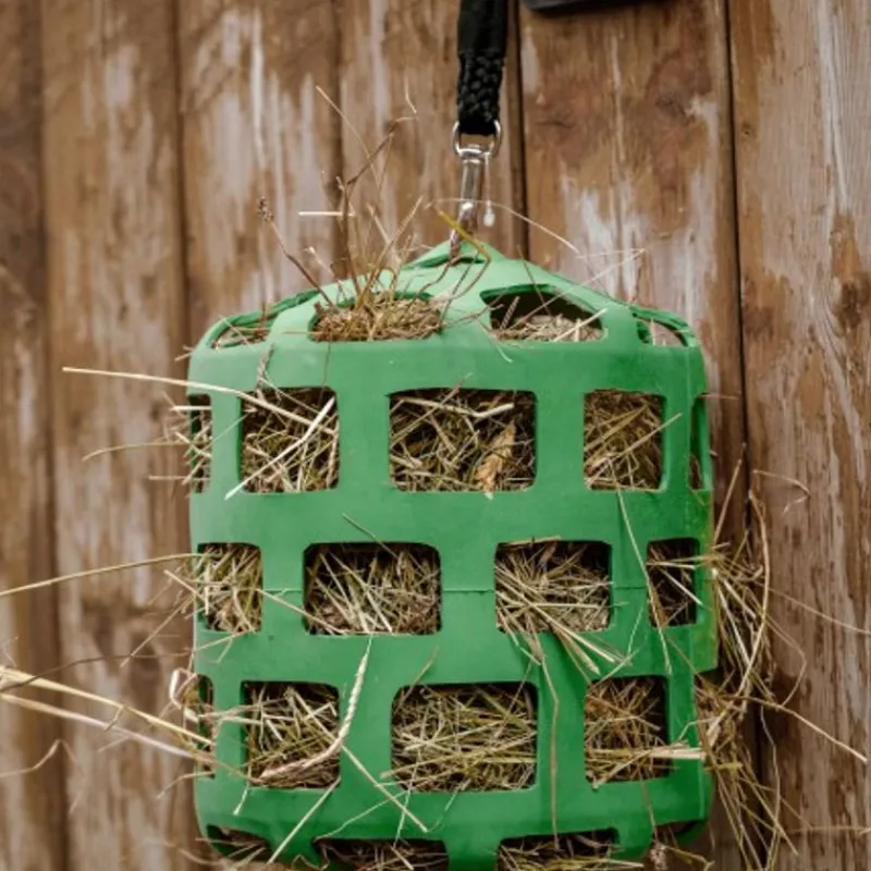 STABLE PRO Panier filet à foin cheval souple anti glouton + longe< Panier Anti-Fourbure Cheval|Râtelier Foin Chevaux