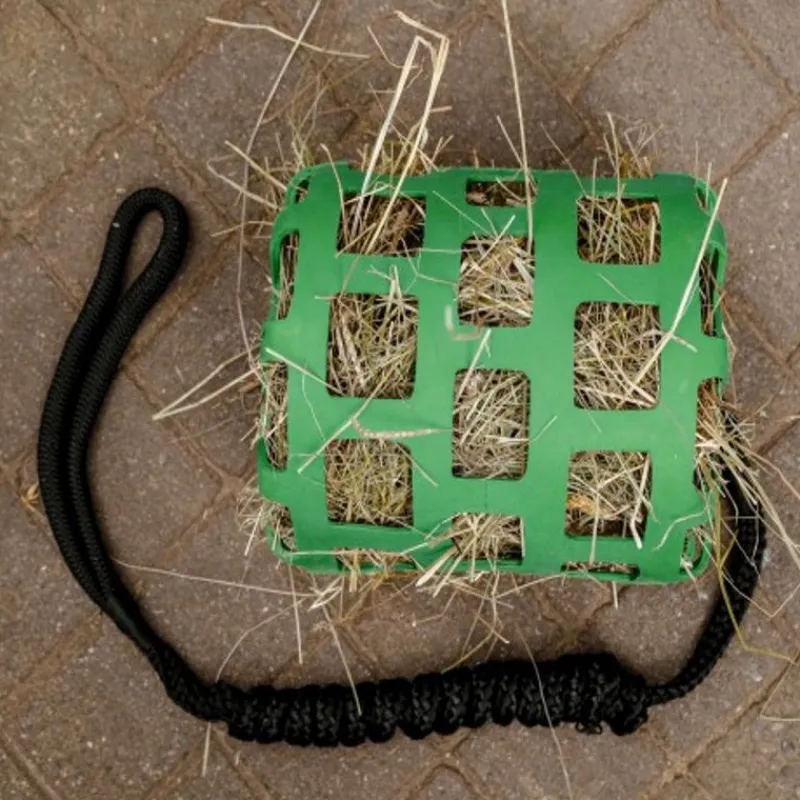 STABLE PRO Panier filet à foin cheval souple anti glouton + longe< Panier Anti-Fourbure Cheval|Râtelier Foin Chevaux