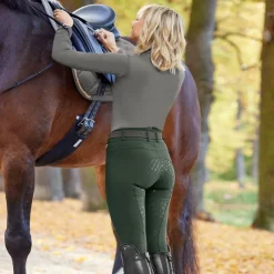 ELT Pantalon d'équitation femme taille haute Hella fond silicone -<Femme Pantalon Équitation Femme