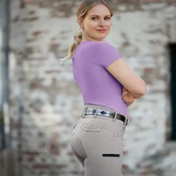 ELT Pantalon équitation femme taille haute Kassandra fond silicone -<Femme Pantalon Équitation Femme
