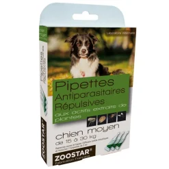 ZOOSTAR Pipettes antiparasitaires et répulsives chien -< Soins Et Toilettage Chien