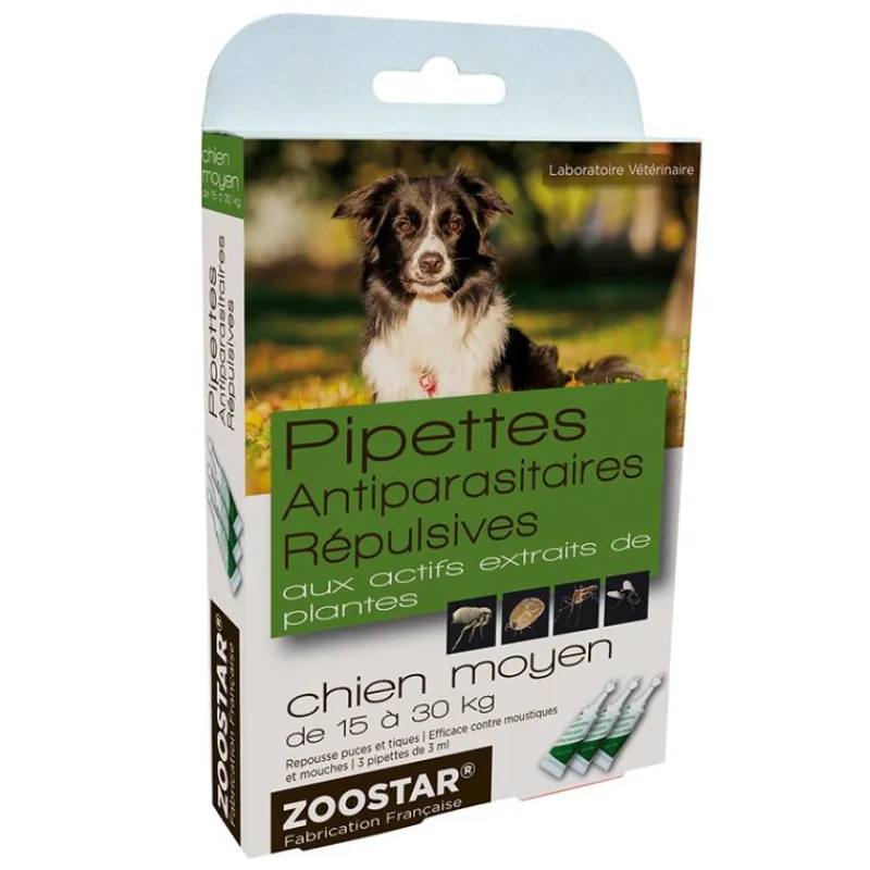 ZOOSTAR Pipettes antiparasitaires et répulsives chien -< Soins Et Toilettage Chien