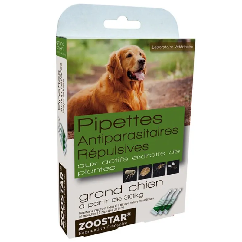 ZOOSTAR Pipettes antiparasitaires et répulsives chien -< Soins Et Toilettage Chien