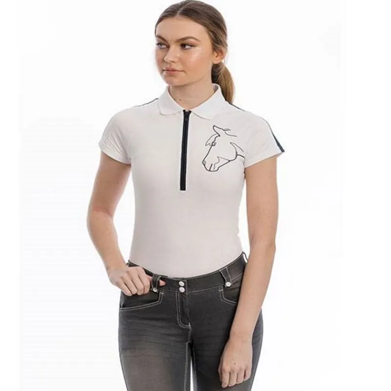 HORSEWARE Polo coton zip Femme Flamboro -<Femme Tee-Shirts Et Polos Équitation Femme