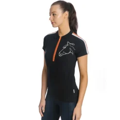 HORSEWARE Polo coton zip Femme Flamboro -<Femme Tee-Shirts Et Polos Équitation Femme