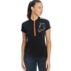 HORSEWARE Polo coton zip Femme Flamboro -<Femme Tee-Shirts Et Polos Équitation Femme