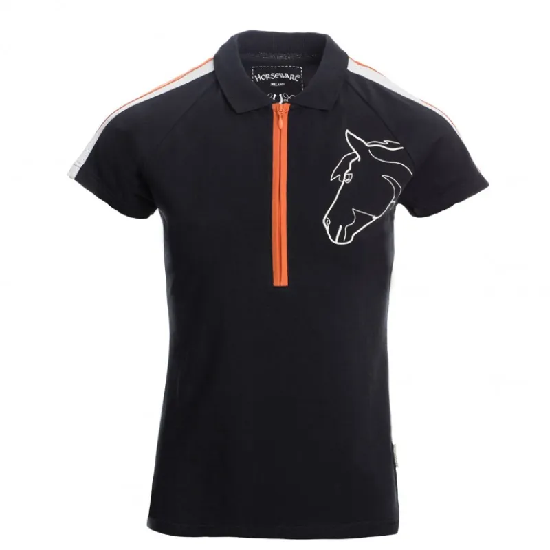 HORSEWARE Polo coton zip Femme Flamboro -<Femme Tee-Shirts Et Polos Équitation Femme