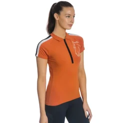 HORSEWARE Polo coton zip Femme Flamboro -<Femme Tee-Shirts Et Polos Équitation Femme