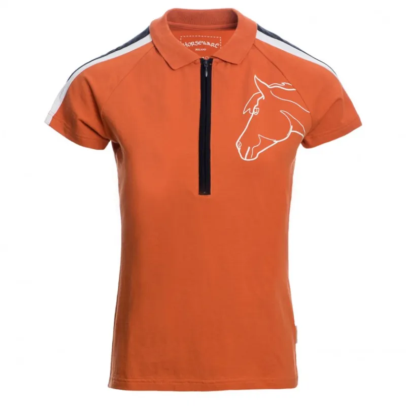 HORSEWARE Polo coton zip Femme Flamboro -<Femme Tee-Shirts Et Polos Équitation Femme