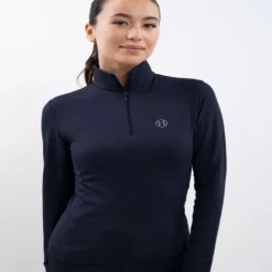 HARCOUR Polo équitation femme hiver manches longues Atlantic -<Femme Equipement Froid Et Pluie|Tee-Shirts Et Polos Équitation Femme