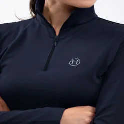 HARCOUR Polo équitation femme hiver manches longues Atlantic -<Femme Equipement Froid Et Pluie|Tee-Shirts Et Polos Équitation Femme