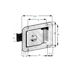 Serrure encastrée inox van chevaux< Equipement Van Et Camions