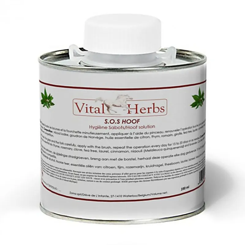 VITAL HERBS Soin fourchettes cheval 250 ml SOS Hoof -< Fourchette Pourrie Cheval
