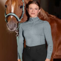 ELT Sous pull technique équitation col zippé femme Milano -<Femme Equipement Équitation Pas Cher|Tee-Shirts Et Polos Équitation Femme