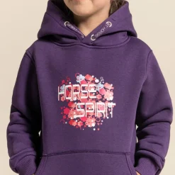 HORSE SPIRIT Sweat à capuche équitation fleurs enfants fille Seoul -< Cavalière Junior