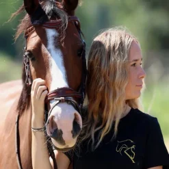 KEVIN STAUT COLLECTION Tee shirt équitation Femme logo or -<Femme Tee-Shirts Et Polos Équitation Femme