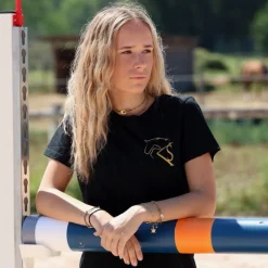 KEVIN STAUT COLLECTION Tee shirt équitation Femme logo or -<Femme Tee-Shirts Et Polos Équitation Femme