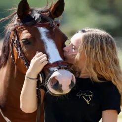 KEVIN STAUT COLLECTION Tee shirt équitation Femme logo or -<Femme Tee-Shirts Et Polos Équitation Femme