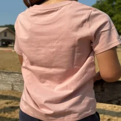 KEVIN STAUT COLLECTION Tee shirt équitation Fille logo or -< Cavalière Junior