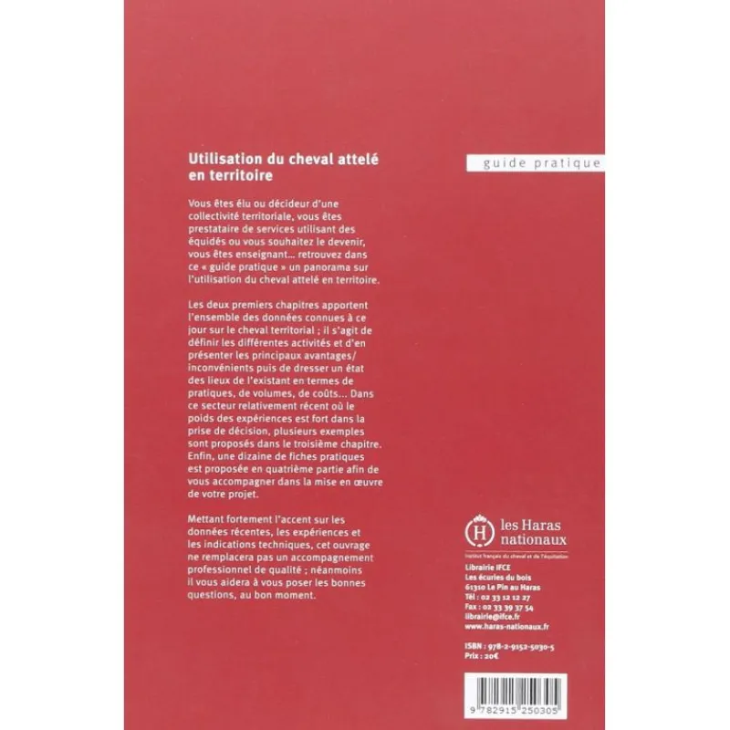EQUIBOOKS Utilisation du cheval attelé en territoire - Ifce< Librairie Equibooks
